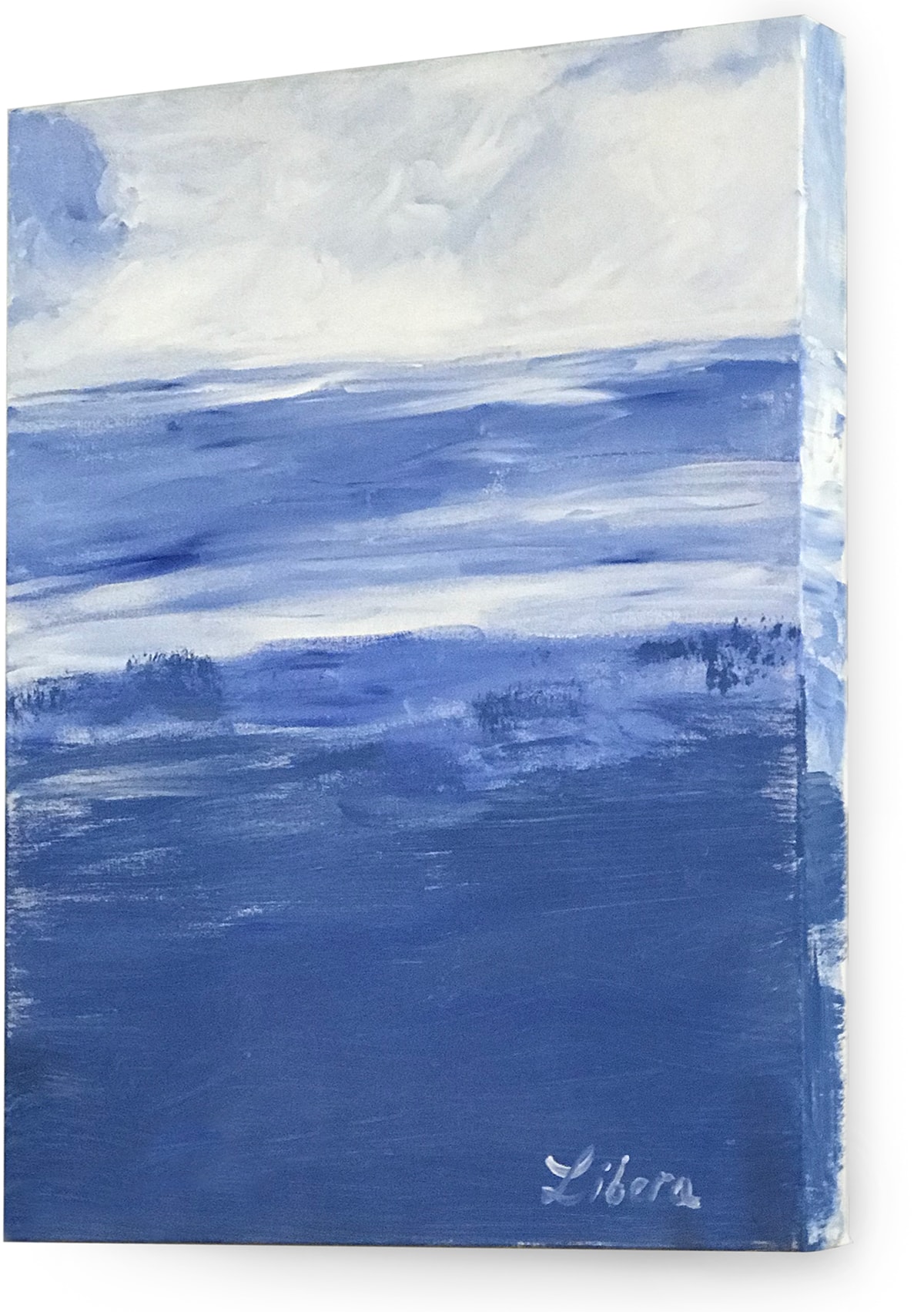 blue water abstract painting