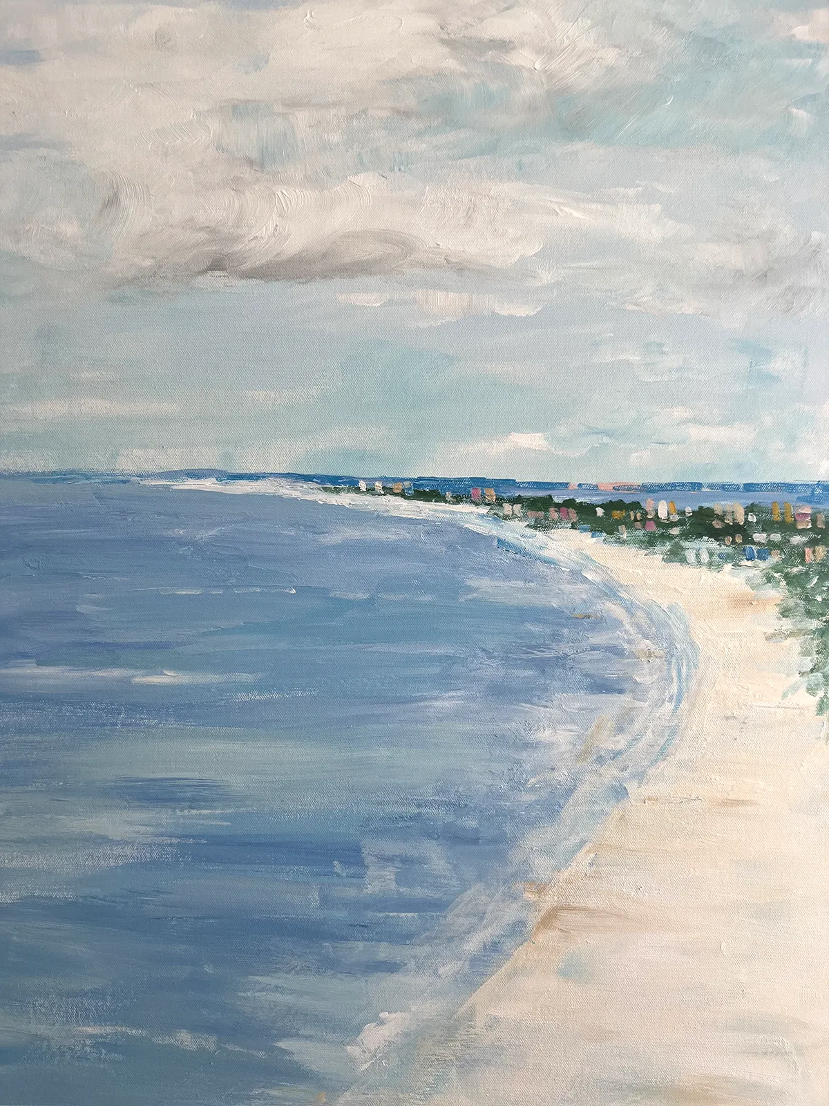 blue water abstract painting