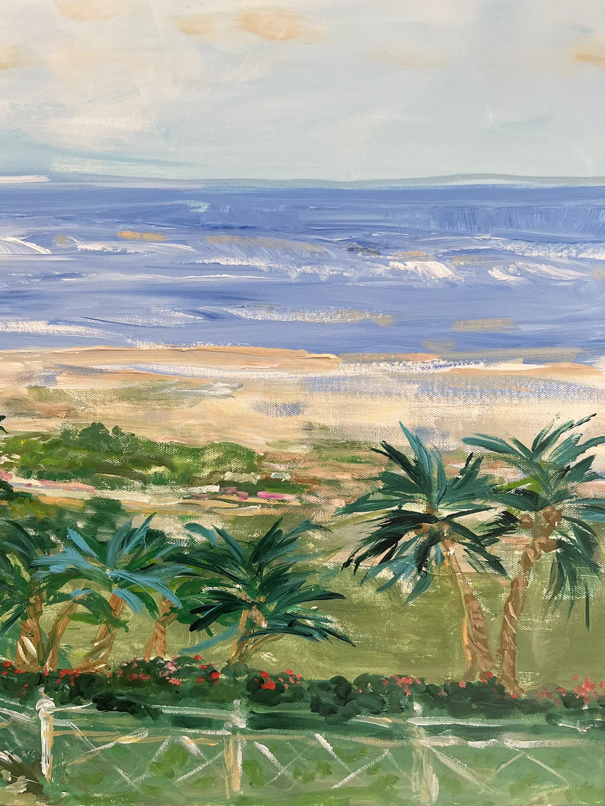 artist hand and brush painting palm beach